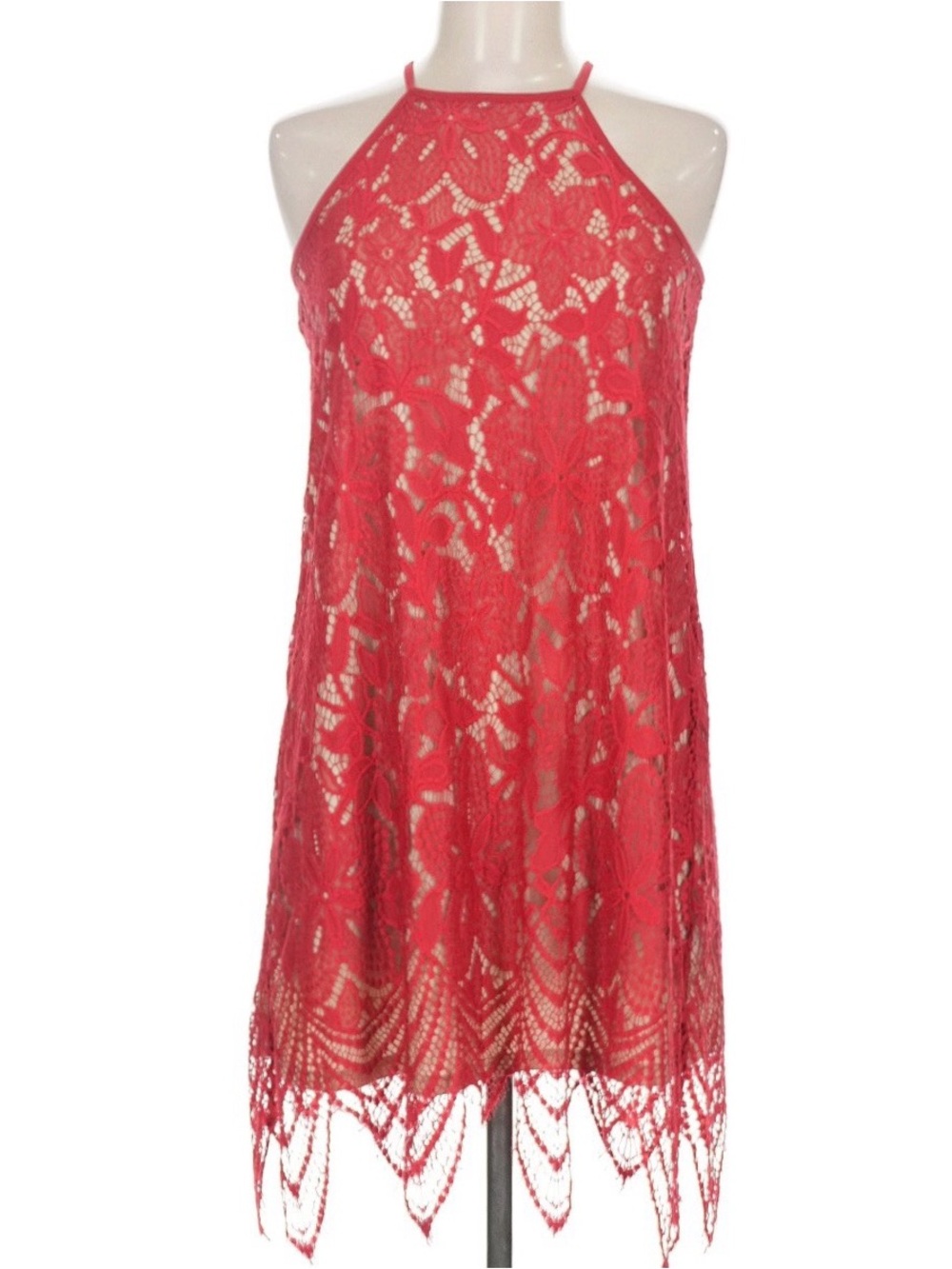 Love Fire Womens Size M Red Lace Cocktail Dress